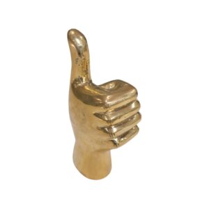 Solid Brass Thumbs Up Gesture in Polished Gold Finish