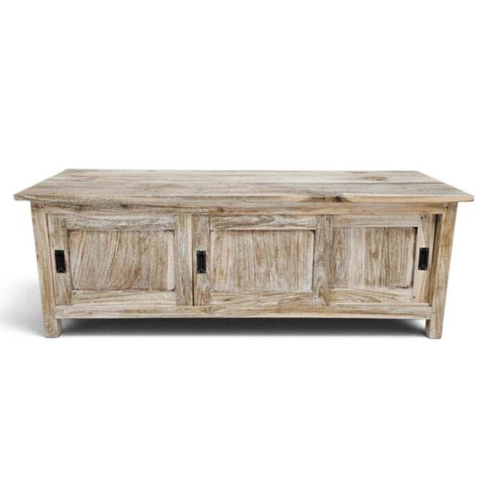 Flint Media Unit Teak JAW9018 Main Flint teak TV unit with sliding doors, front view