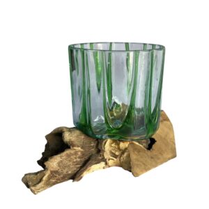 Blown Glass Bowl on Gamal Driftwood Base
