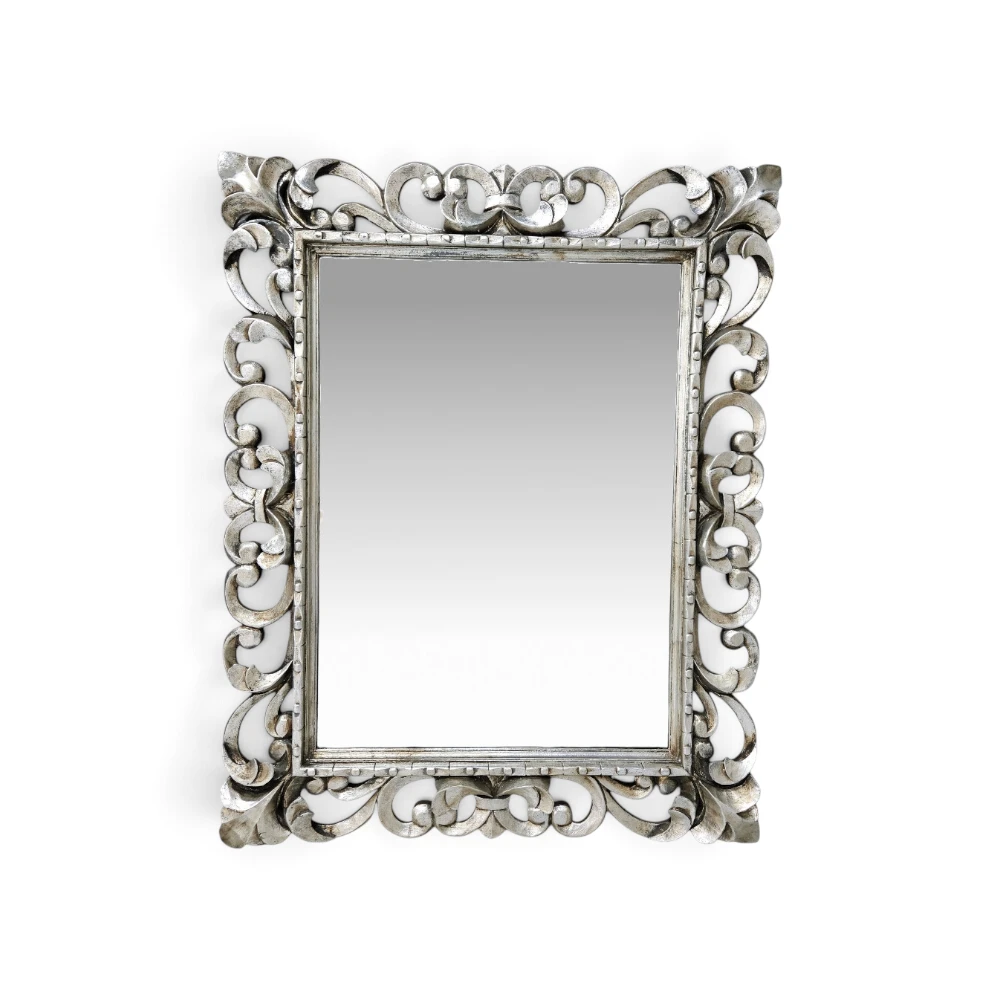 Tempel Silver Carved Wall Mirror