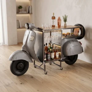 Grey Vintage Scooter Industrial Bar Counter