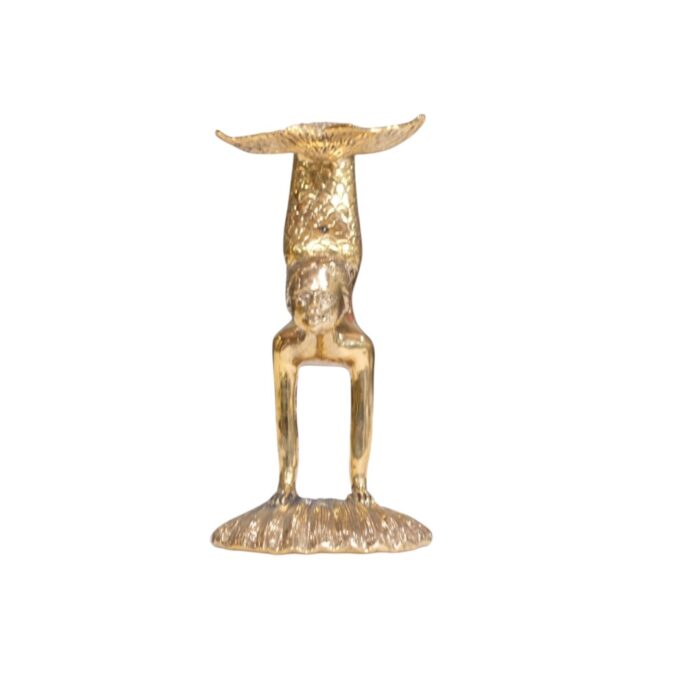 Mermaid Statue GOL0265 14x12x23_900gr Brass mermaid, front view