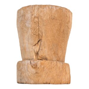 Teak mortar, side view