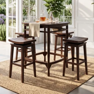 Wooden Dark Stained Carlo Bar Table