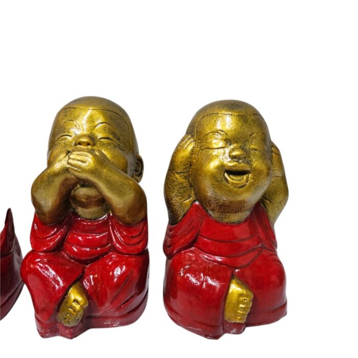 Red Monk Set Of 3 BLA0153 Close Up