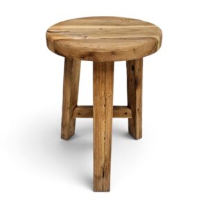 Rustic Teak Round Stool (50cm)