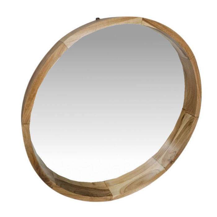 Soleil Teak Round Mirror MAD0970 Side