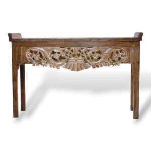 Ornate Carved Teak Console Table