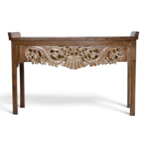 Ornate Carved Teak Console Table