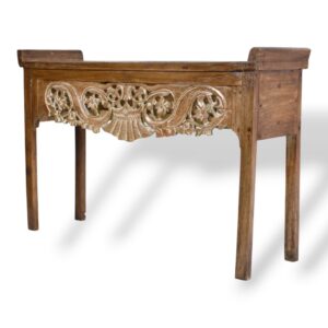 Teak Carved Console Table BEB8422A 120x45x80_21.000gr Full Side