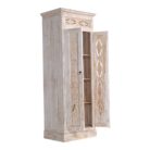 Whitewashed teak cupboard, side angle