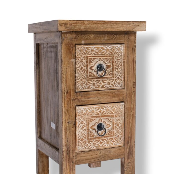 Teak Carved Side Table BEB8235A 30x30x22_5.000gr Close Up Teak Carved Side Table BEB8235A 30x30x22_5.000gr Close Up