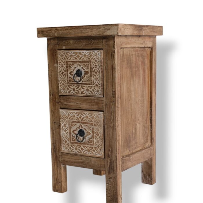Teak Carved Side Table BEB8235A 30x30x22_5.000gr Side View Teak Carved Side Table BEB8235A 30x30x22_5.000gr Side View