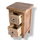 Teak Carved Side Table BEB8235A 30x30x22_5.000gr Top Side