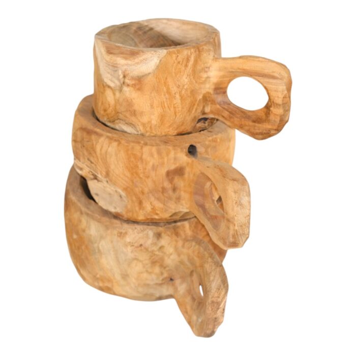Teak Decorative Cup Set KAB0310 13.000gr Side