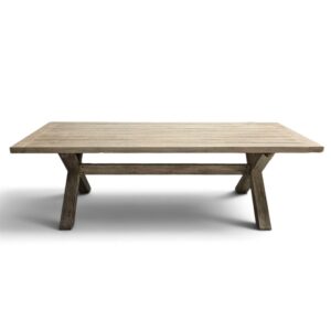 X-Leg Weathered Timber Rectangular Dining Table