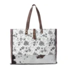 BAG FLORAL TOTE D20 LEATHHIDE B&W KMH26012