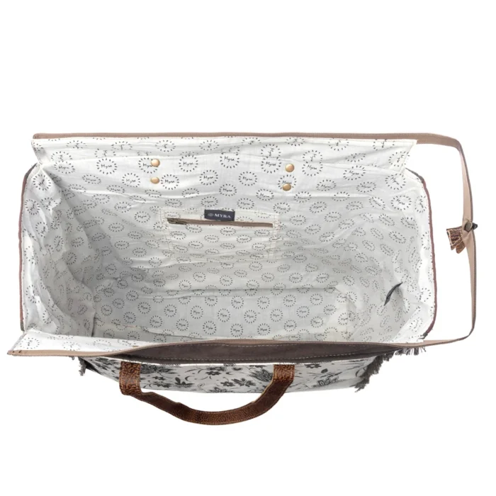 BAG FLORAL TOTE D20 LEATHHIDE B&W KMH26012 Open