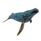 Blue And Gold Metal Whale On Stand GOL0980 Main