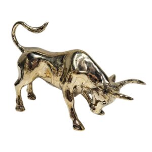 Solid Brass Charging Bull in Polished Gold Finish