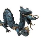 Gold And Blue Dragon With Ball GOL0099 Close Front