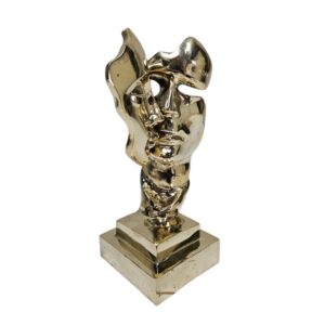 Brass Kissing Couple Abstract Masks in Polished Gold