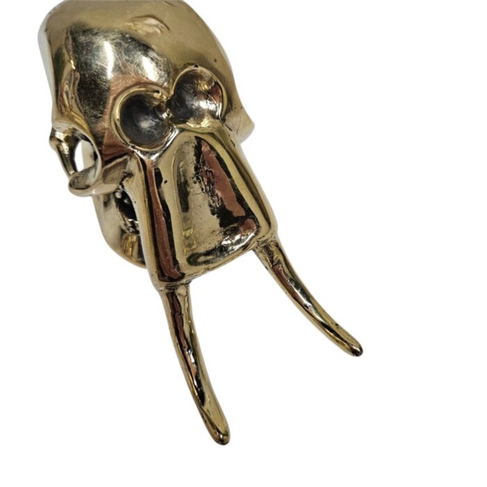 Gold Sabertooth Skull GOL0861 Close Up