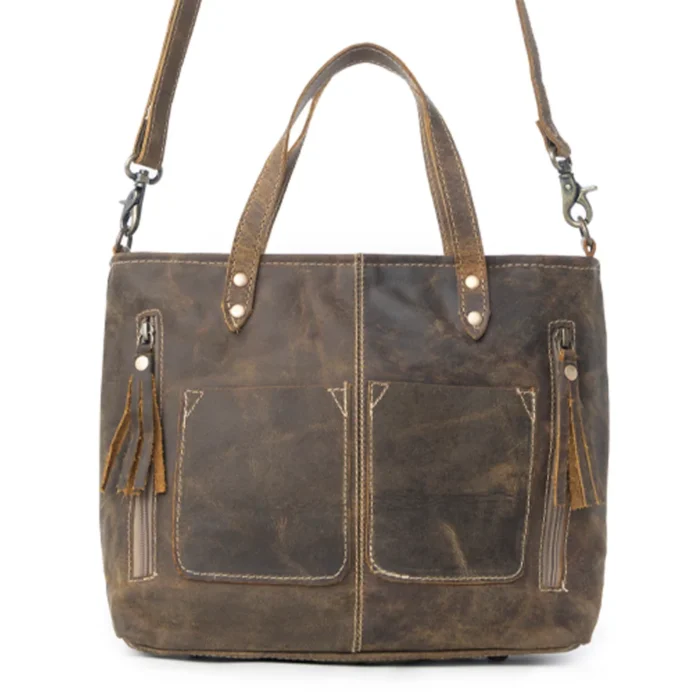 HANDBAG IVY D20 LEATHER BROWN KMH26400