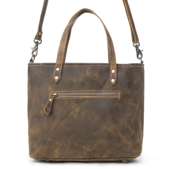 HANDBAG IVY D20 LEATHER BROWN KMH26400 Back