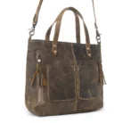 HANDBAG IVY D20 LEATHER BROWN KMH26400 Close Side