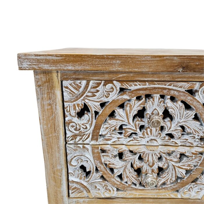 Mandala Bedside Teak MAD5000 Close