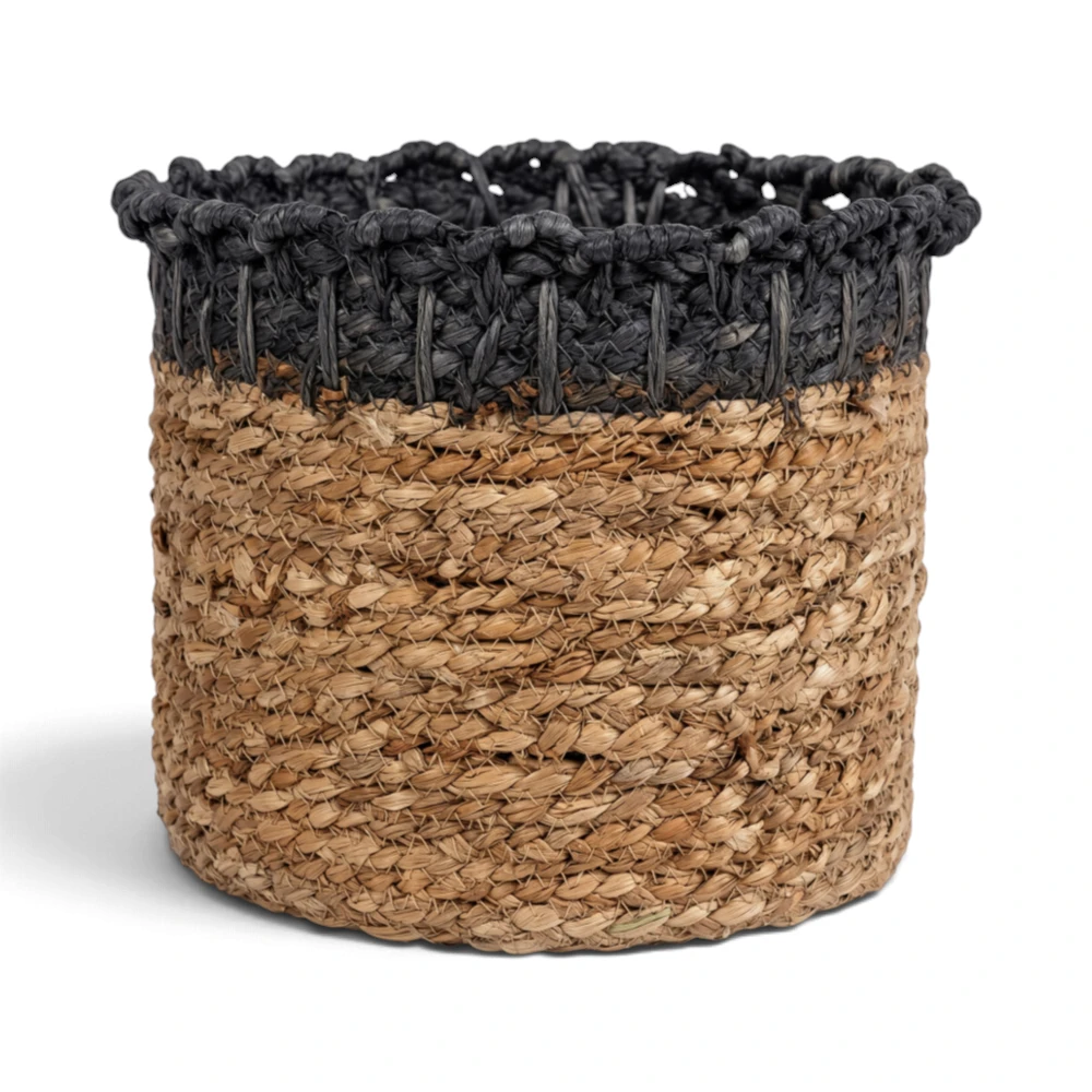 Celo Black Raffia Basket, Small
