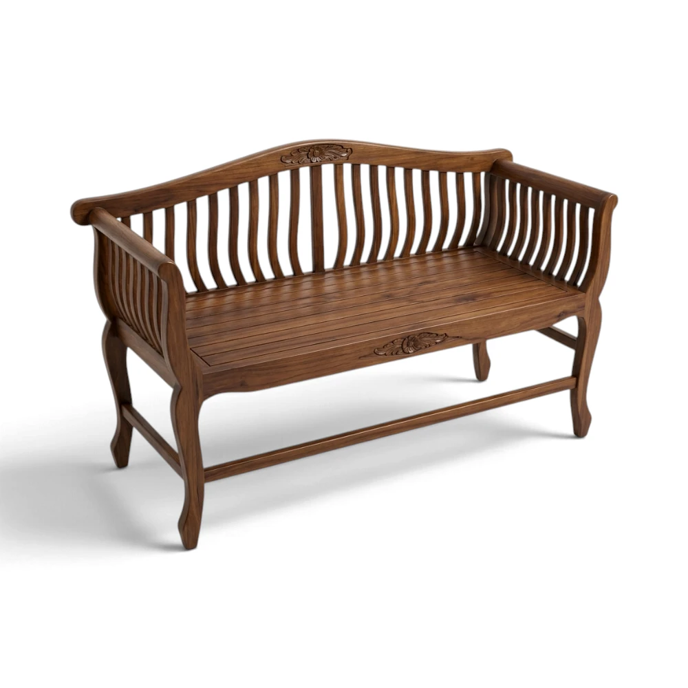 Aine Teak Slat Bench