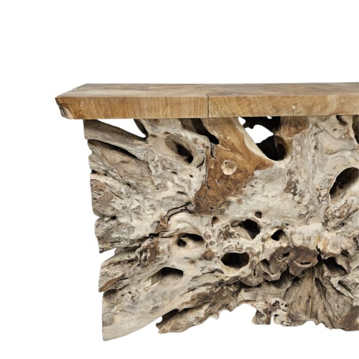 Puzzle Teak Root Console Table NJA9040 Close