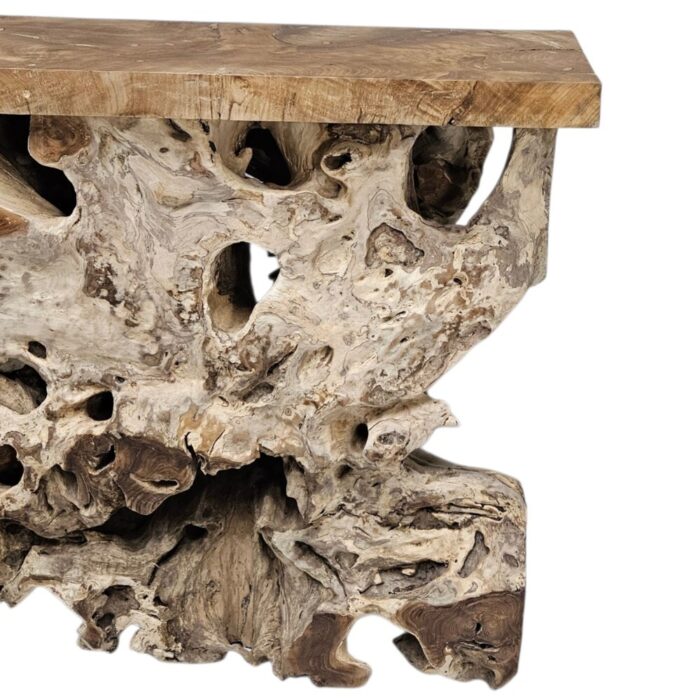 Puzzle Teak Root Console Table NJA9040 Close Up