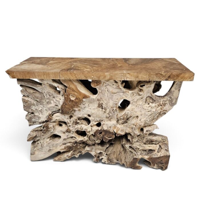 Puzzle Teak Root Console Table NJA9040 Front Close