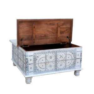 TRUNK CT DECO BRS KMF23092 Open Trunk coffee table with lid open