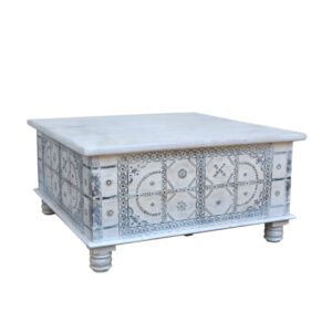 Deco trunk coffee table, front view