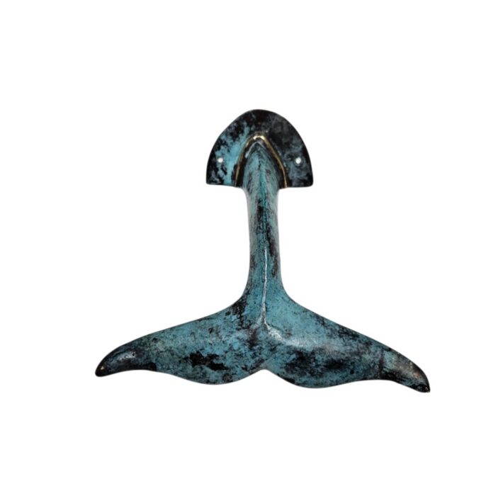 Whale Tail Wall Hook Blue And Gold GOL0930 Front