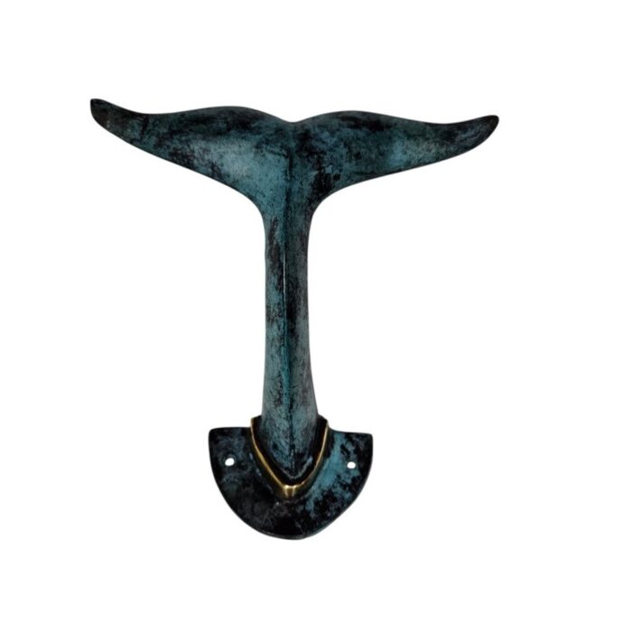 Whale Tail Wall Hook Blue And Gold GOL0930 Main