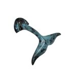 Whale Tail Wall Hook Blue And Gold GOL0930 Side
